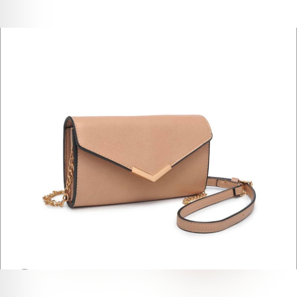 Urban Expressions Beige Cross Body with Gold Chain